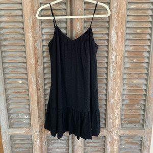 Black madewell dress with tiny flower stitching.